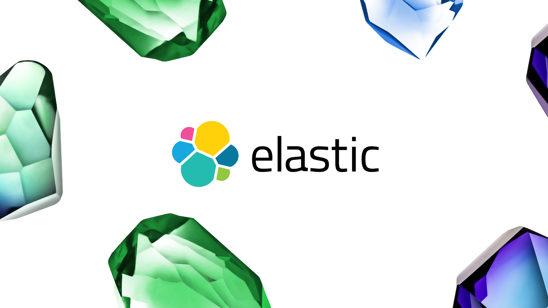 Elastic logo surrounded by gems